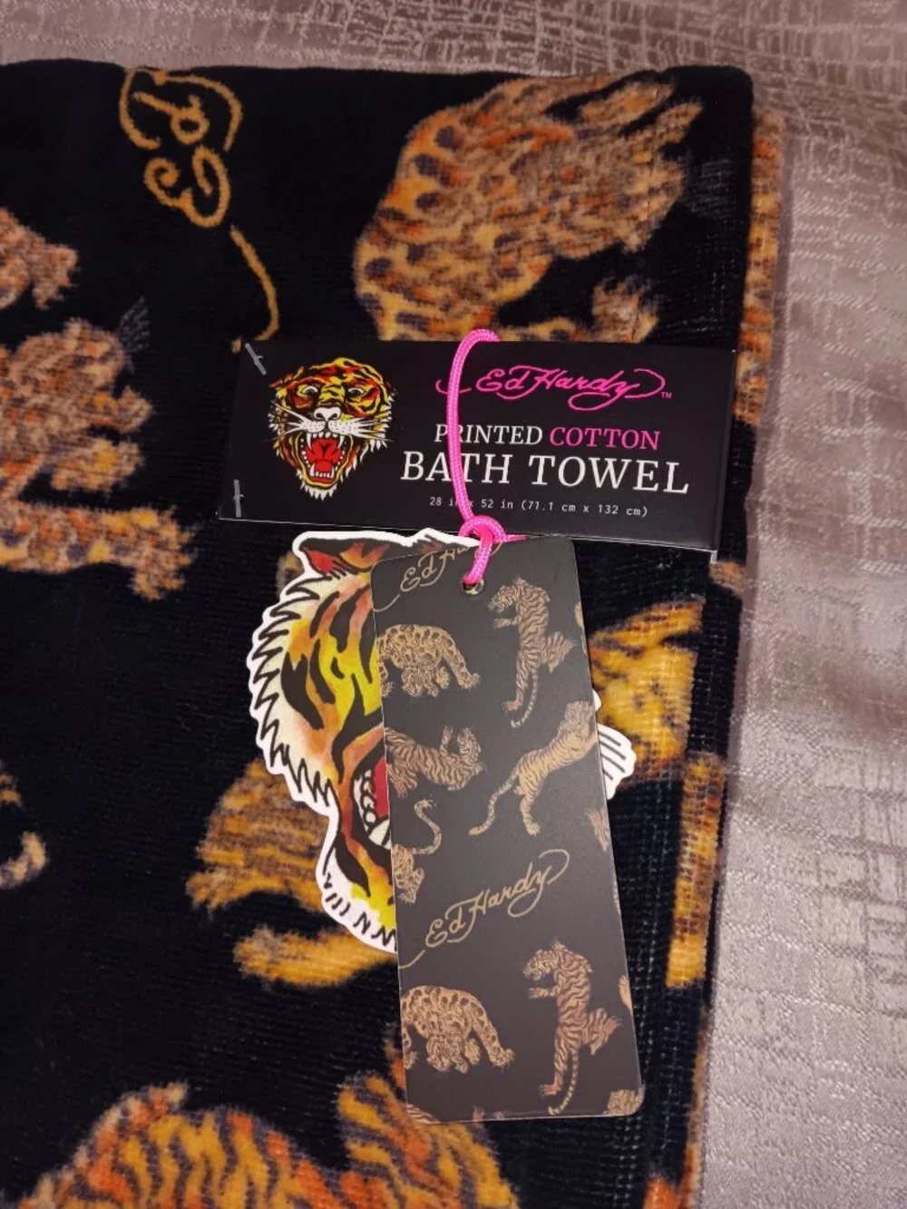 Ed Hardy Tiger Printed Cotton Bath Towel